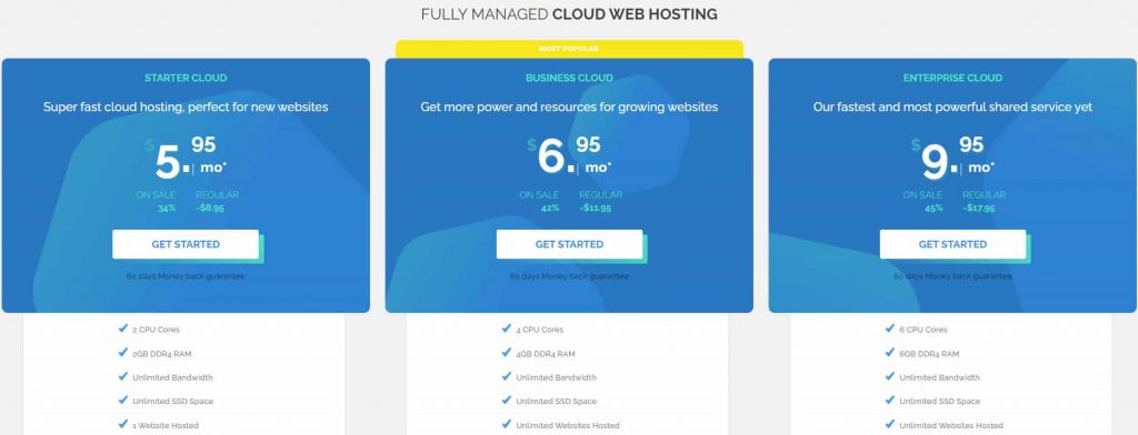TMD Cloud Hosting Pricing