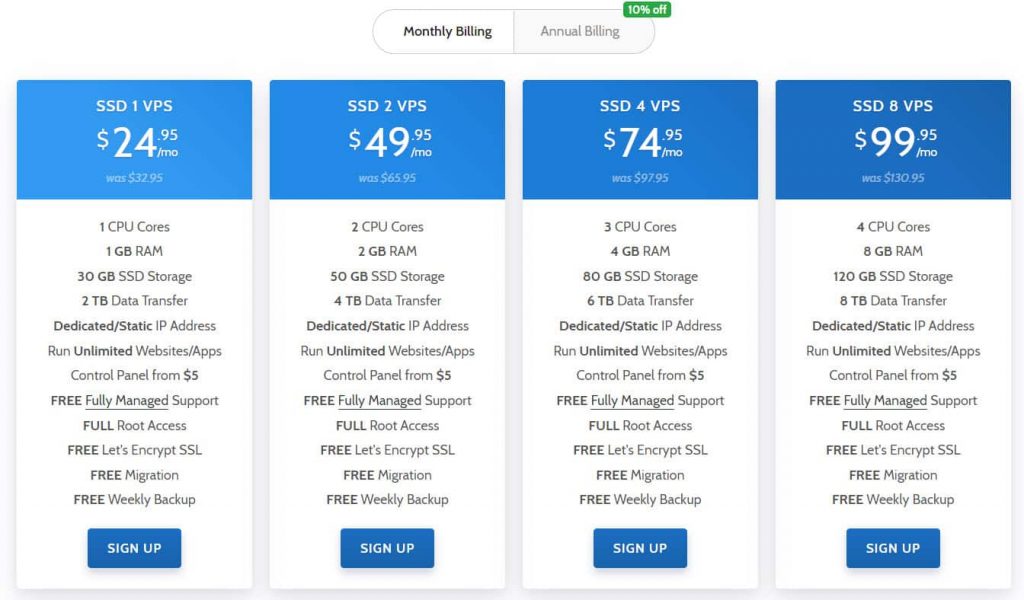 RoseHosting Hosting Plans