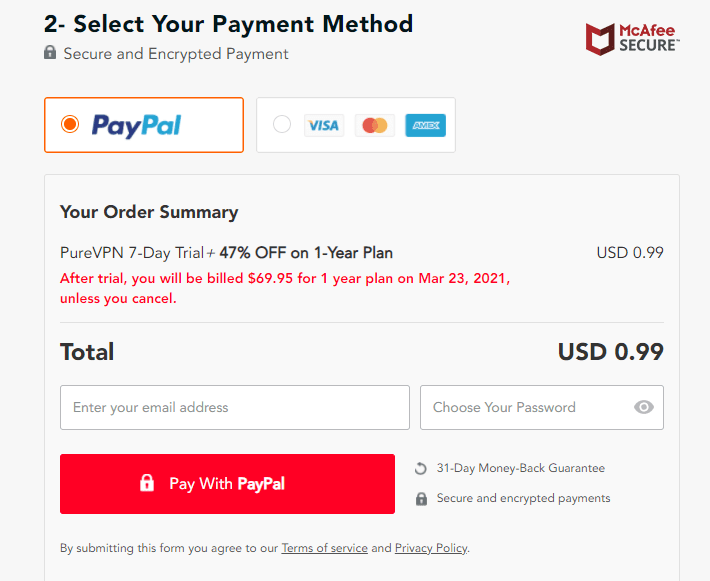 PureVPN Discount Applied