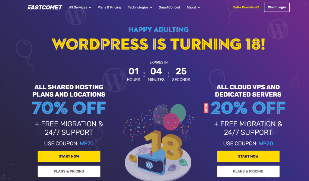 FastComet 70% Off Sale