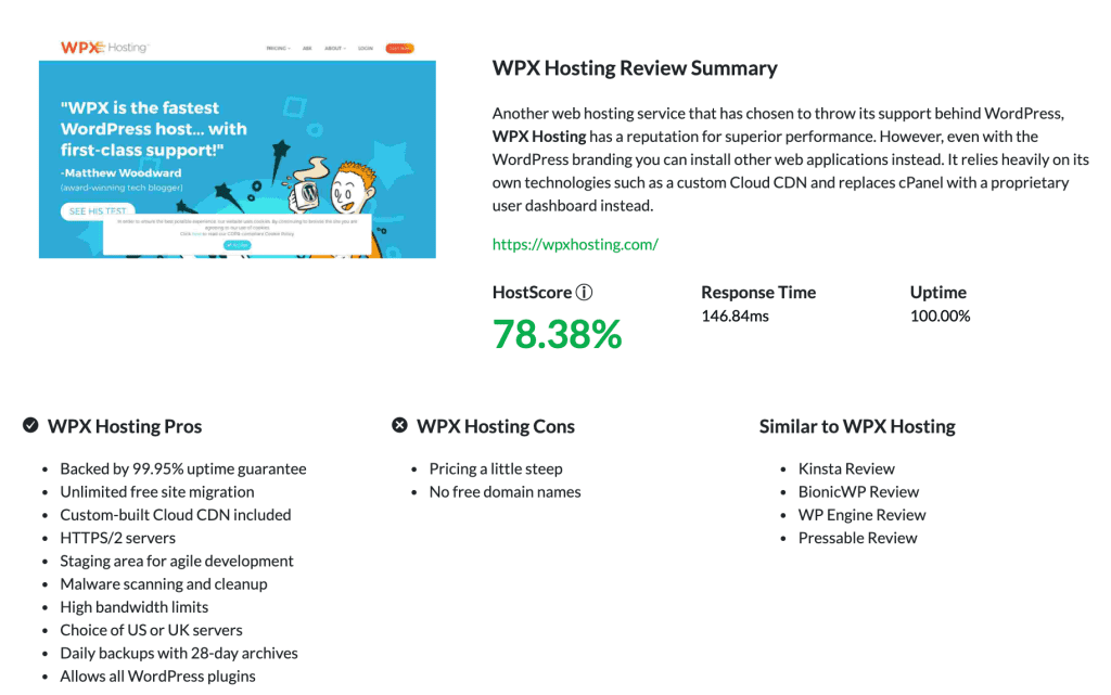 WPX Hosting Uptime