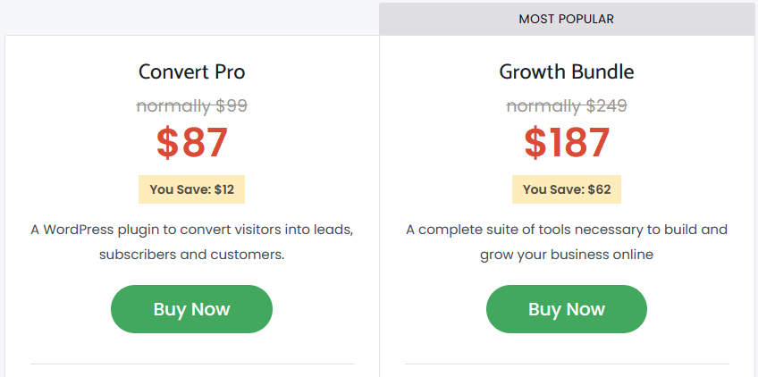 Convert Pro Pricing