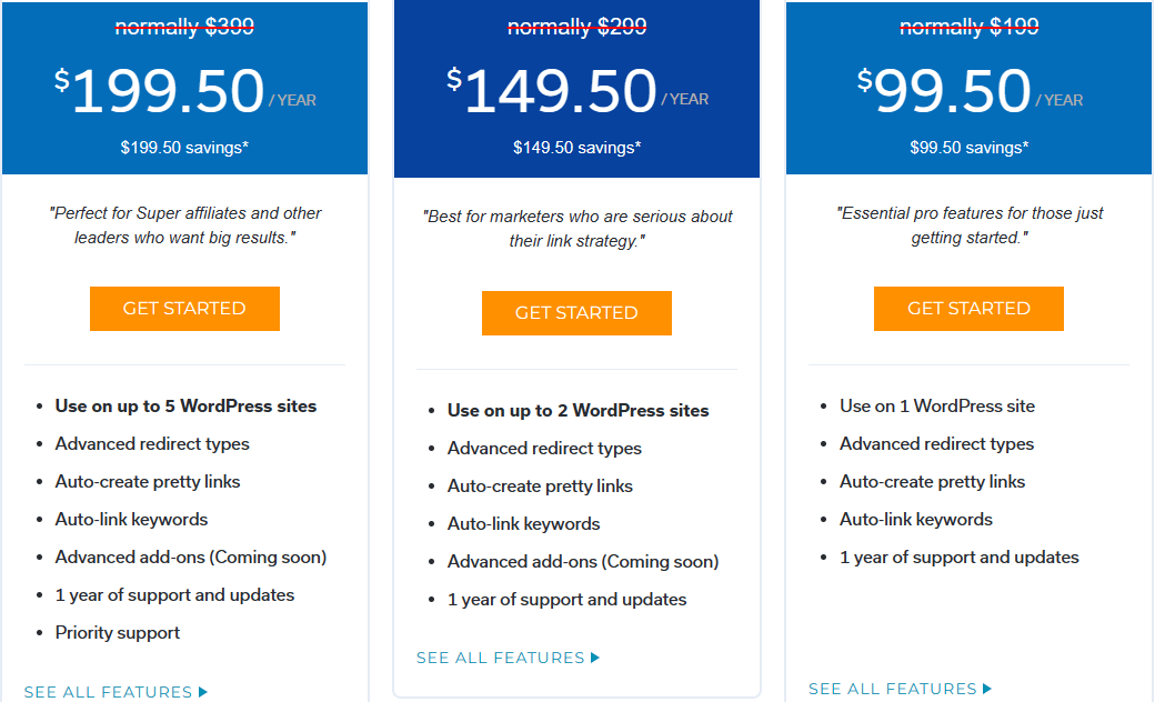 Pretty Links Pricing