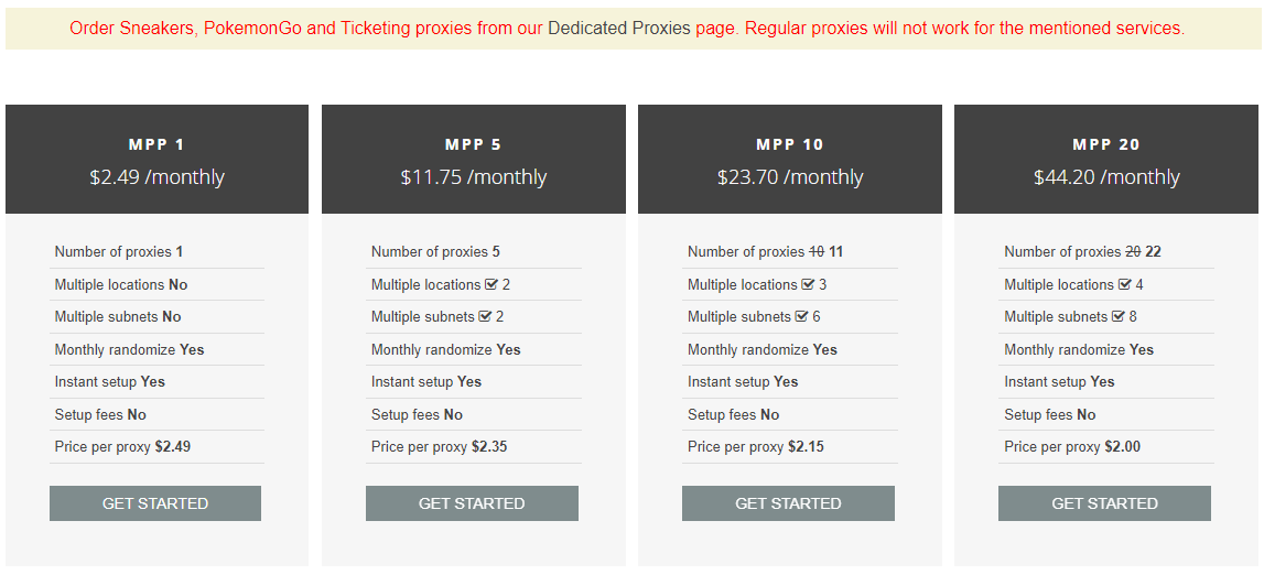 My Private Proxy Private Pricing