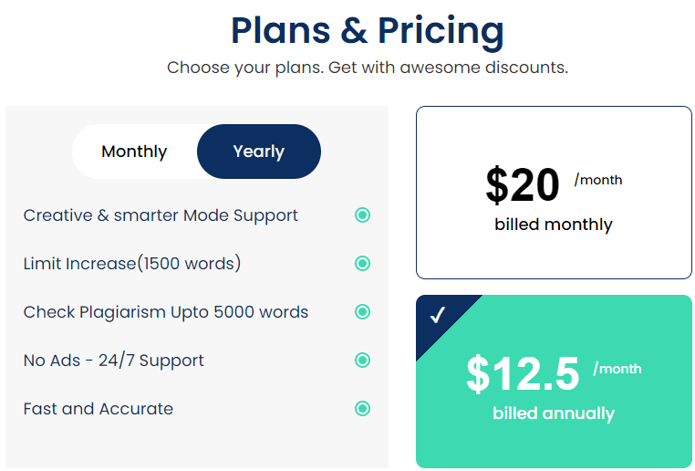 Paraphraser Pricing