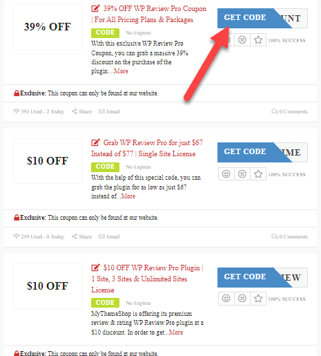 WP Review Pro Coupon Codes