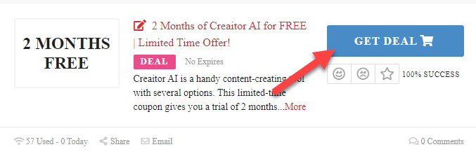 Creaitor AI Coupons