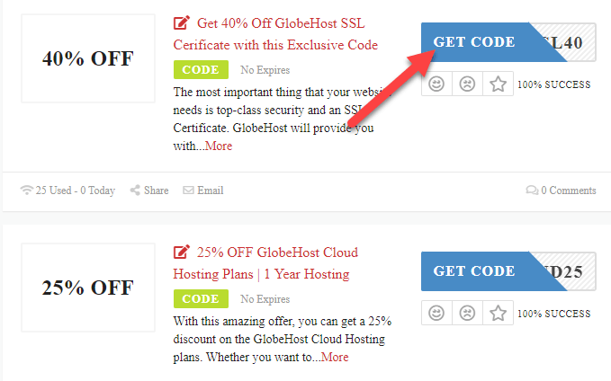 GlobeHost Coupons