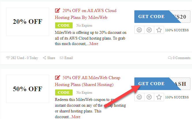 MilesWeb Coupons