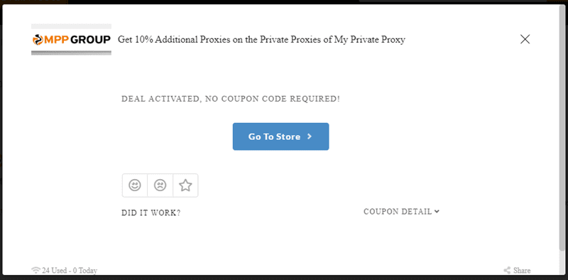 My Private Proxy Deal