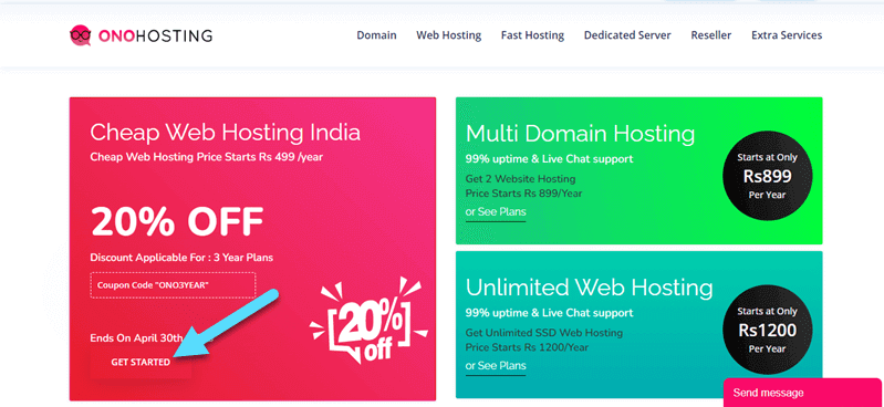Choose OnoHosting Plan