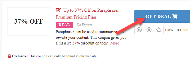 Paraphraser Coupons