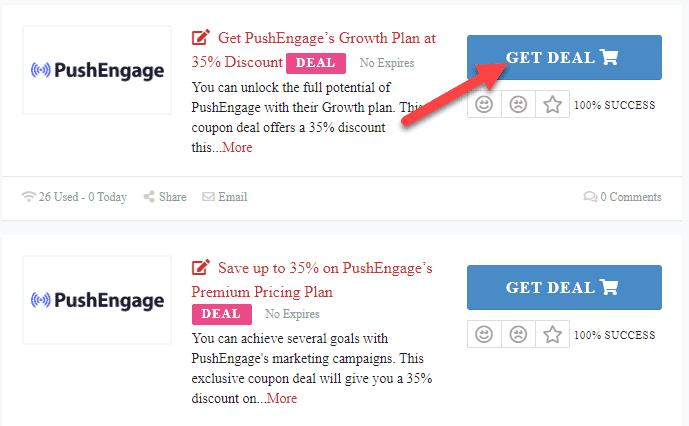 PushEngage Coupons