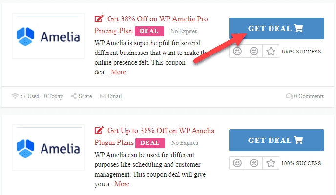 WP Amelia Coupons