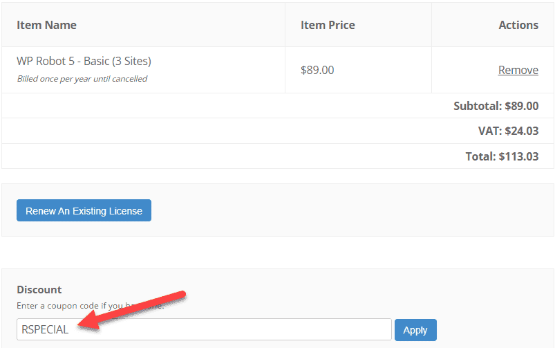 WP Robot Discount