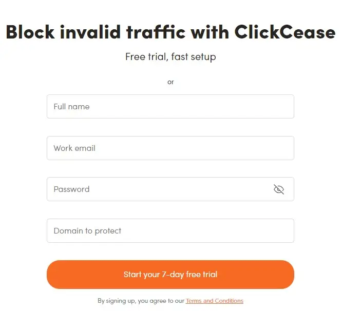 ClickCease Signup