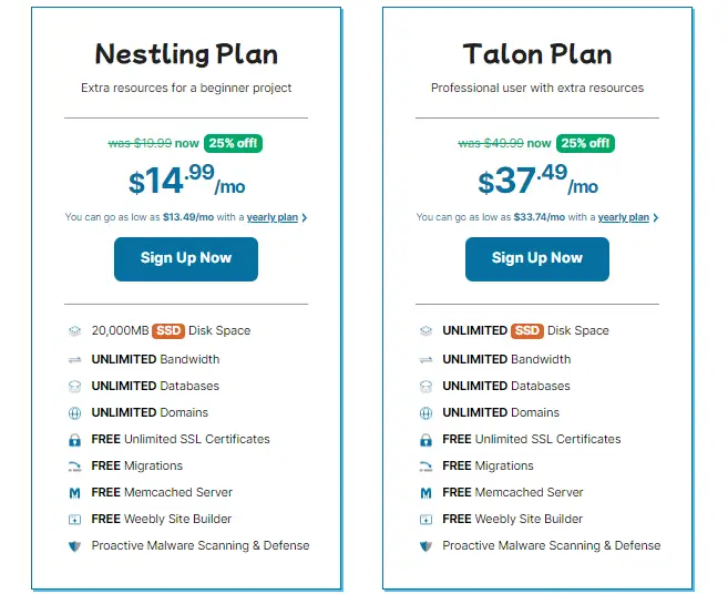 HawkHost Semi-dedicated Hosting Plans