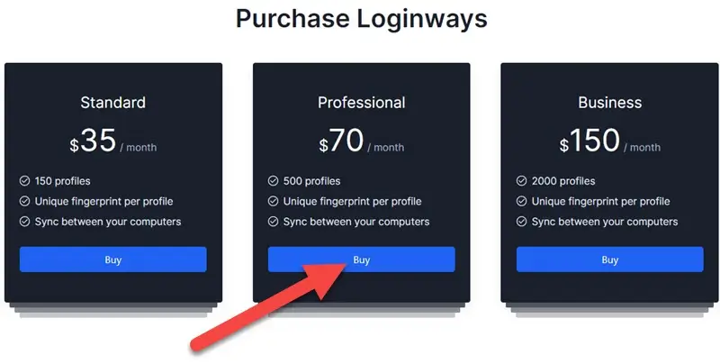 Loginways Pricing Plans