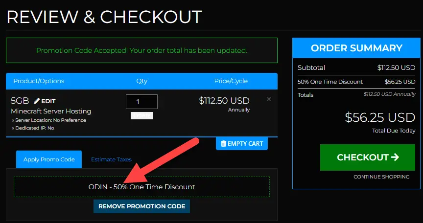 Shockbyte Coupon Applied