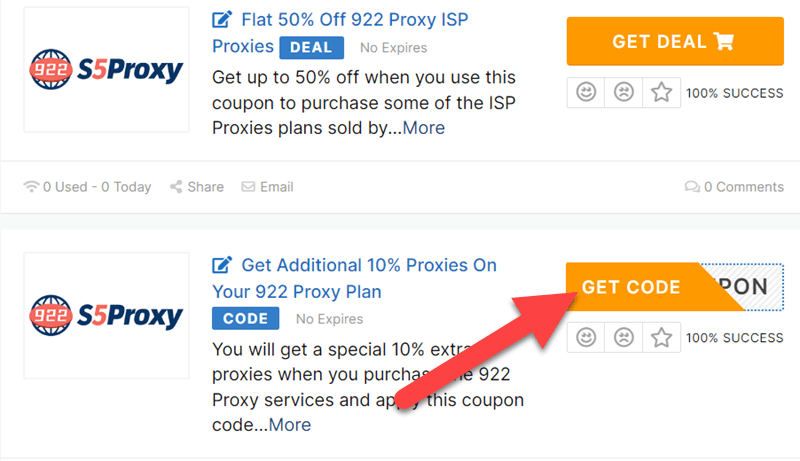 922 Proxy Coupon Codes