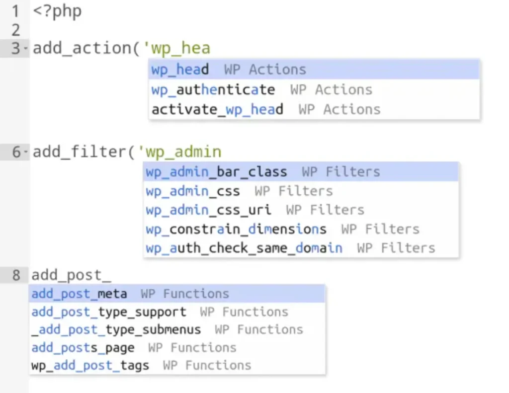 Suggestions for WordPress actions