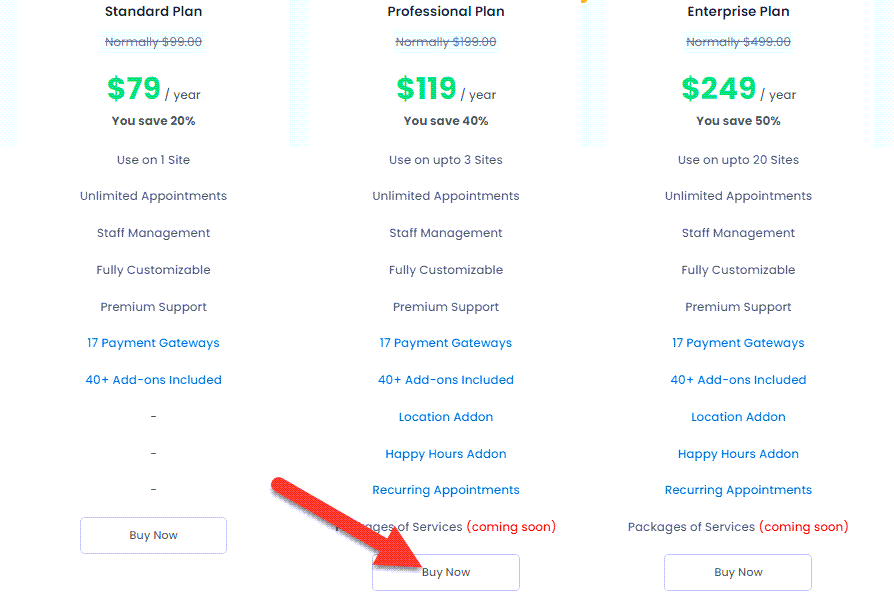 BookingPress Pricing Plans