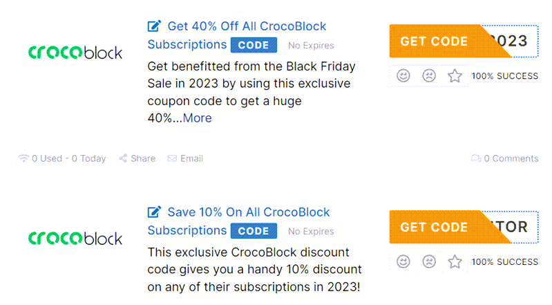 CrocoBlock Coupon Codes