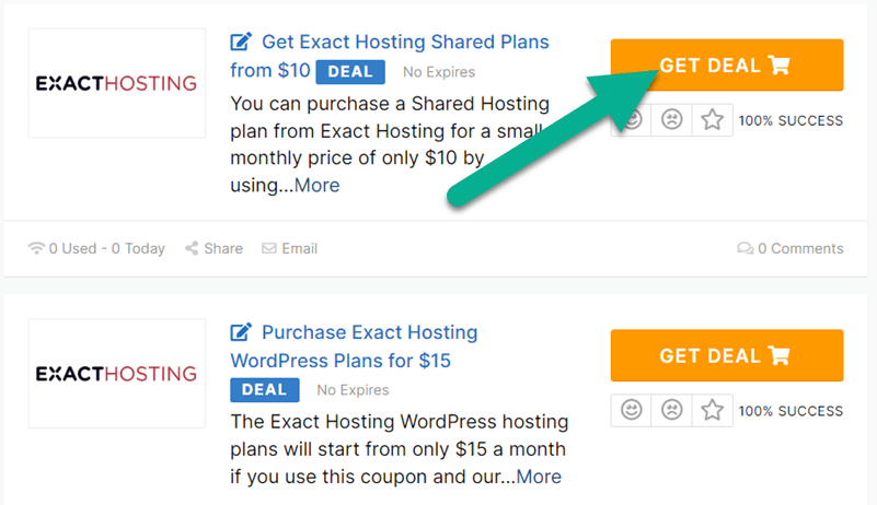 Exact Hosting Coupon Codes