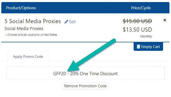 High Proxies Coupon Applied