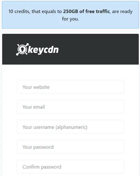 KeyCDN Free Credits