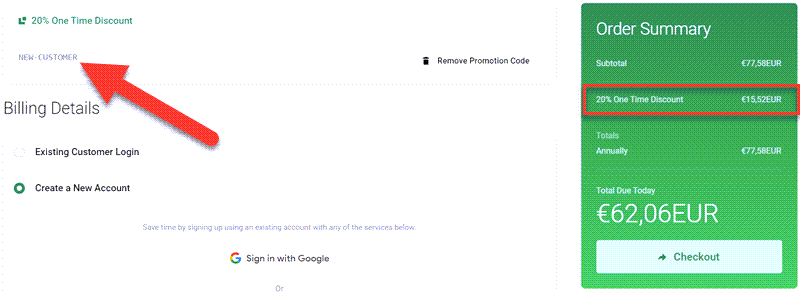 Phanes Cloud Coupon Applied