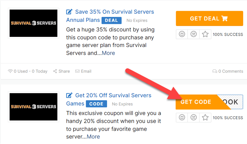 Survival Servers Coupon Codes