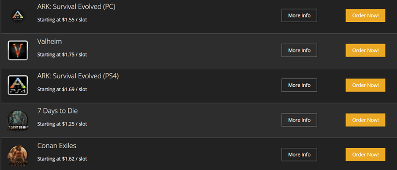 Survival Servers Pricing
