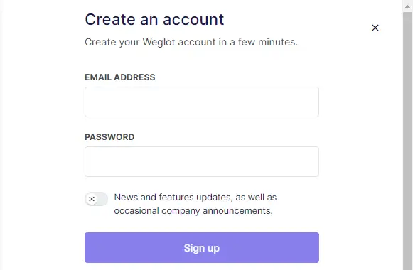 Weglot Signup