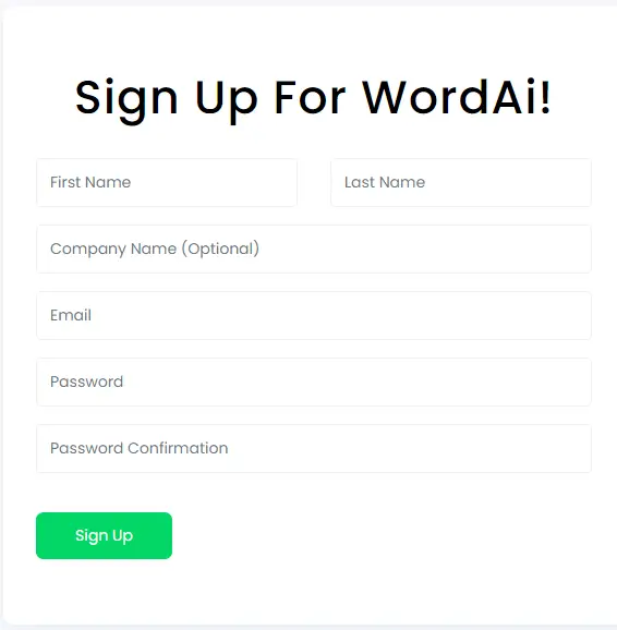 WordAi Signup