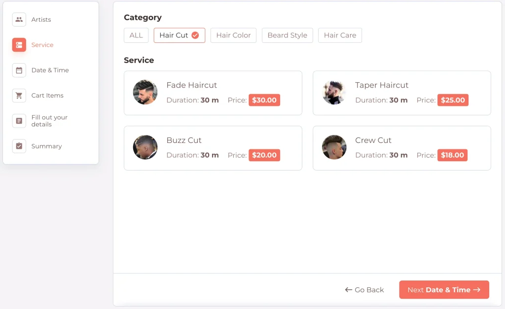 Booking an appointment