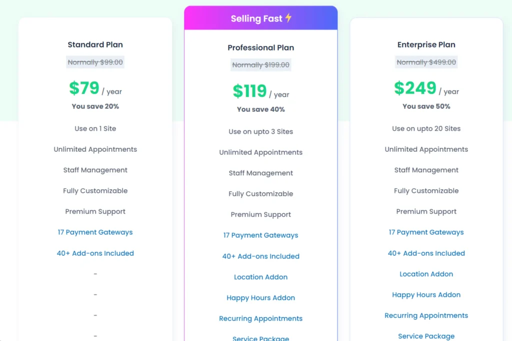 BookingPress Pricing