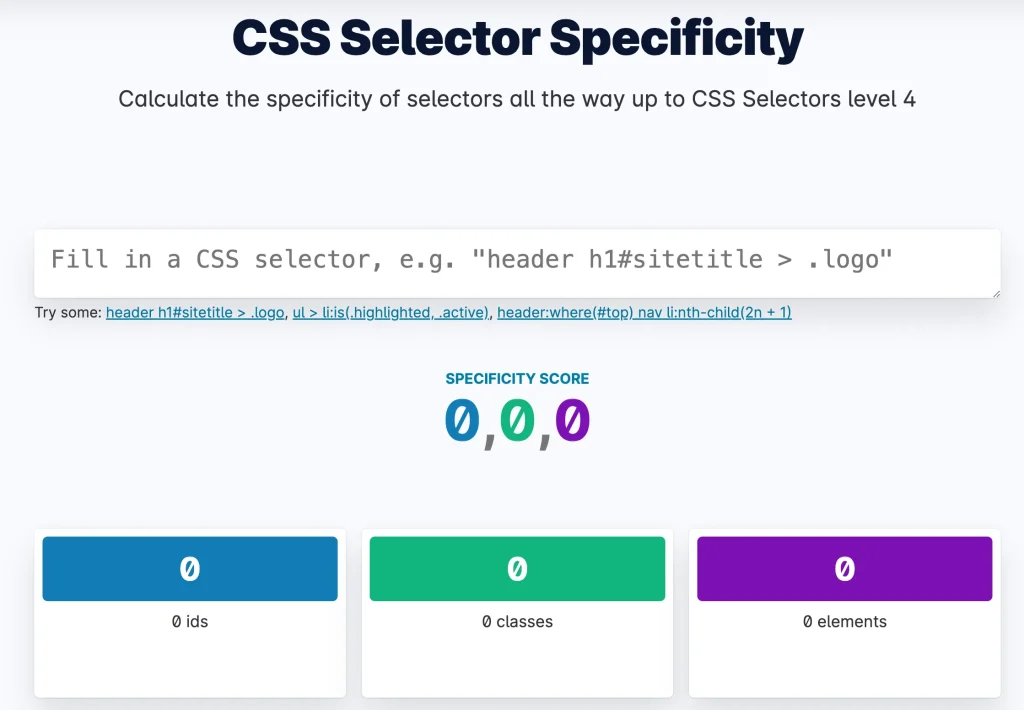 CSS Selector Specificity