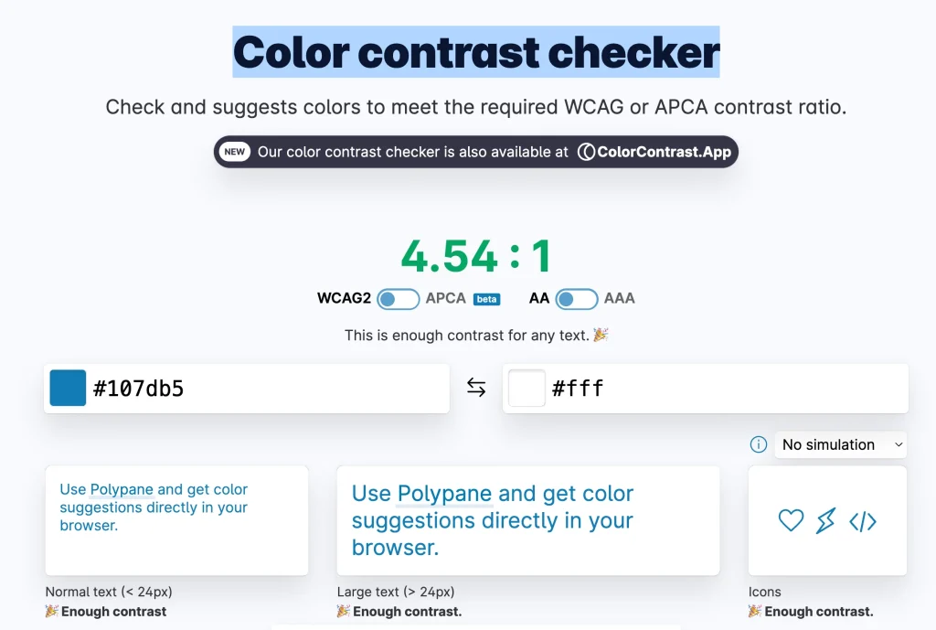 Color contrast checker