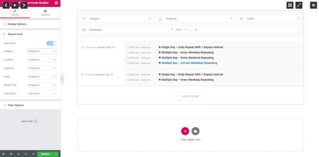 Elementor Shortcode Builder