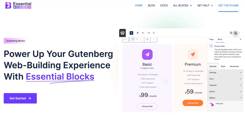 Essential Blocks plugin