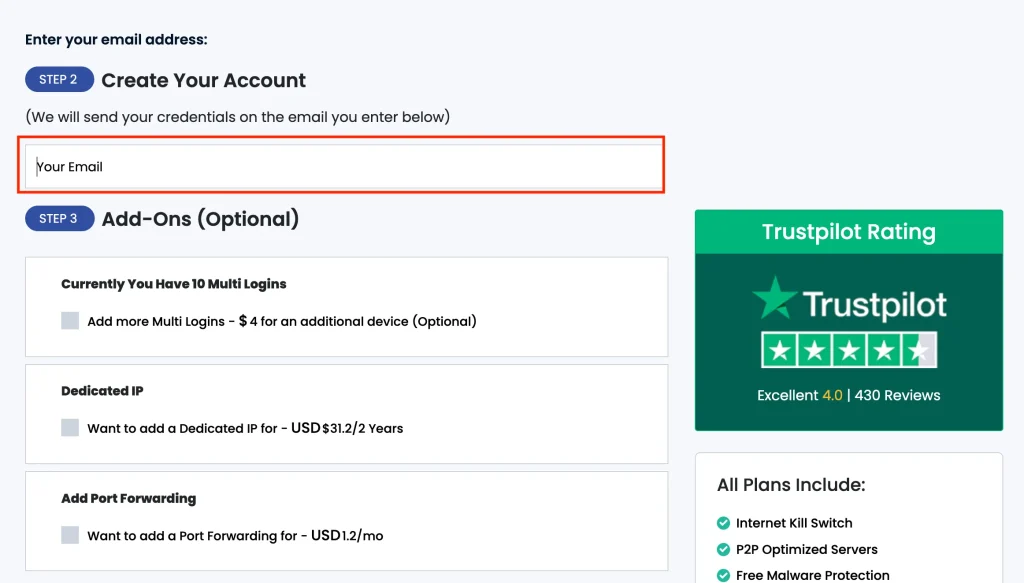 FastestVPN Create Account