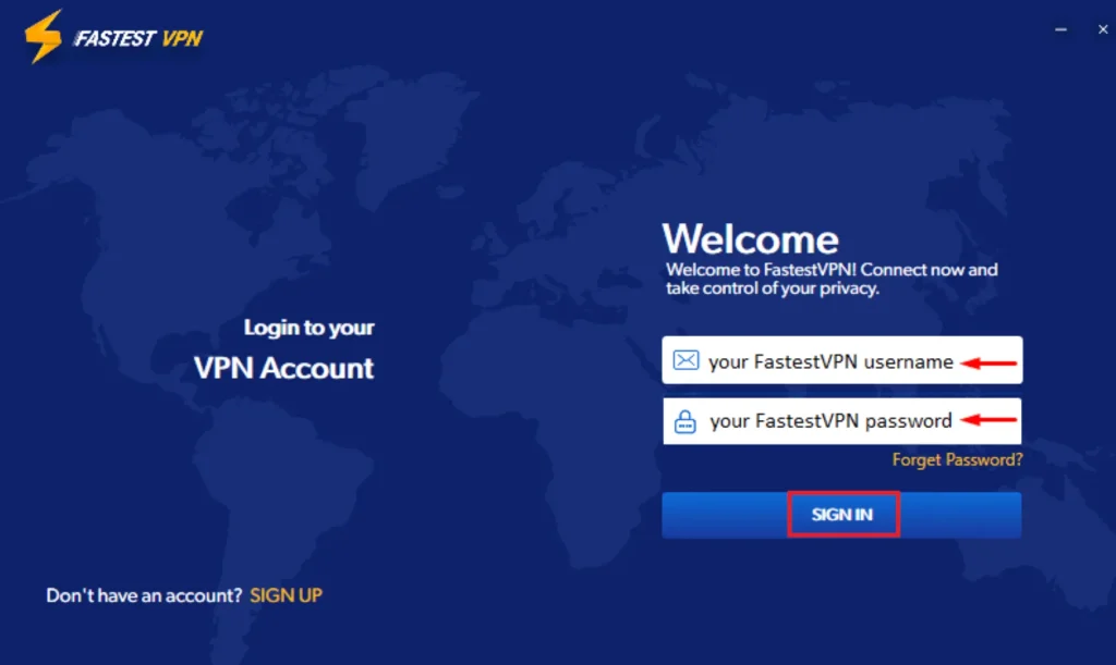 FastestVPN Login