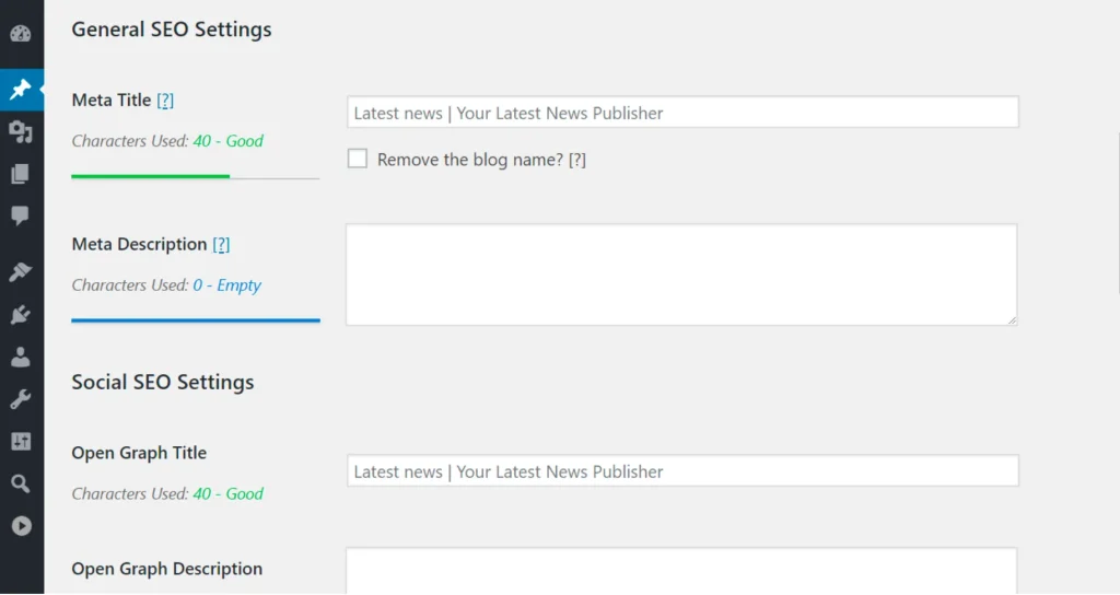 General SEO Settings
