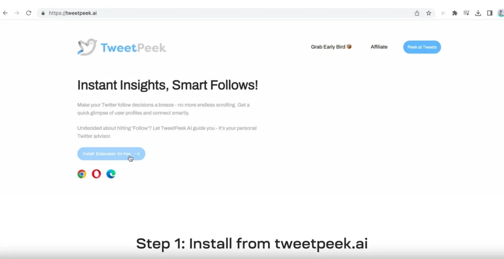 Install TweetPeek