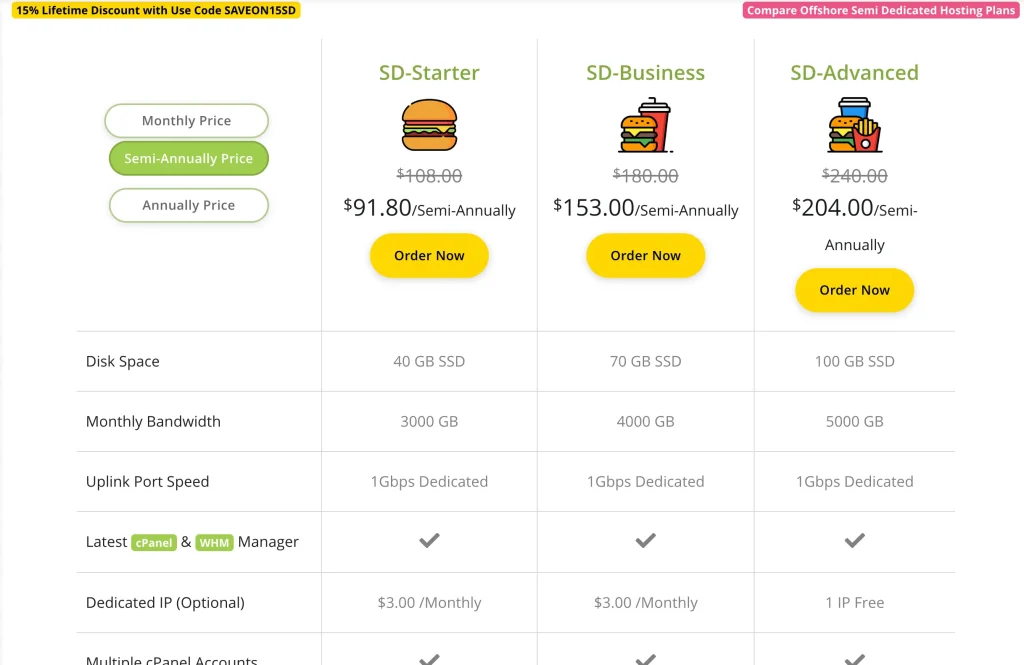 Offshore Semi Dedicated Pricing