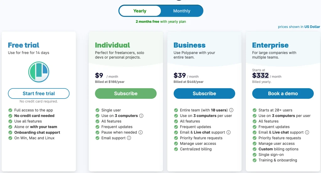 Polypane Pricing Plans