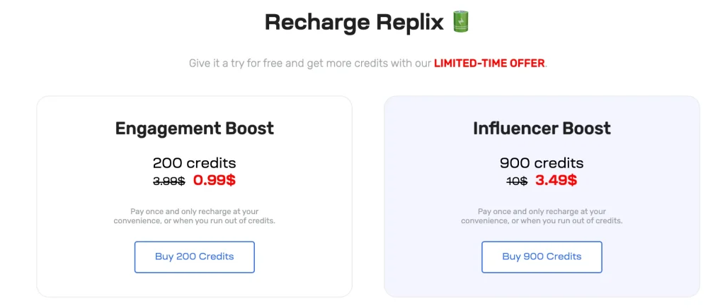 Replix Pricing