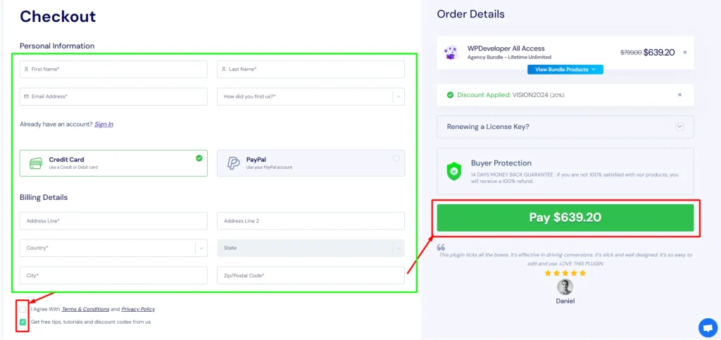 WPDeveloper Checkout
