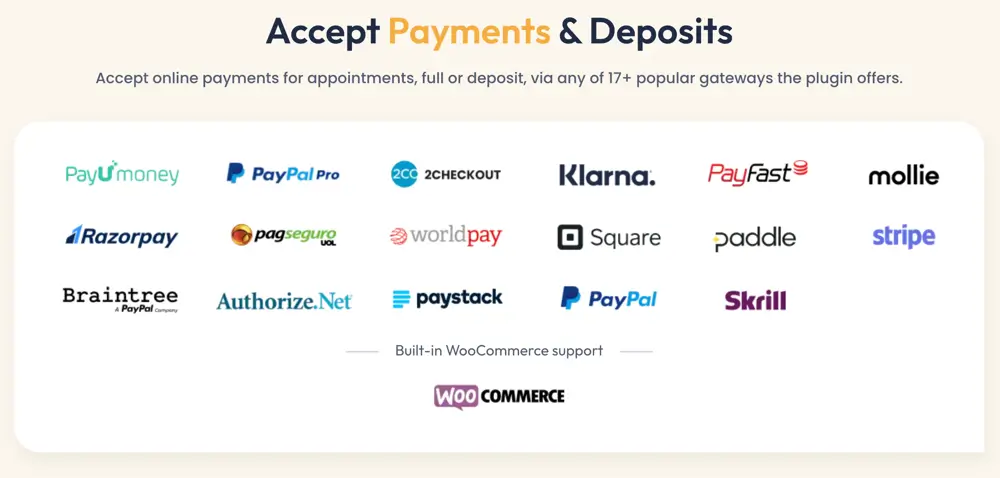 BookingPress Payment Methods